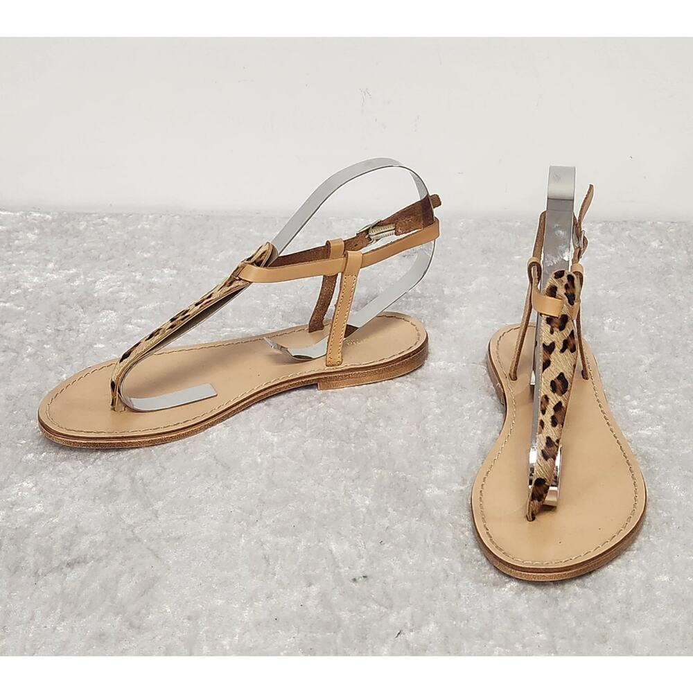 SOPHIA MILANO Women Flat Thong Leopard Print Sandals-Size 6.5